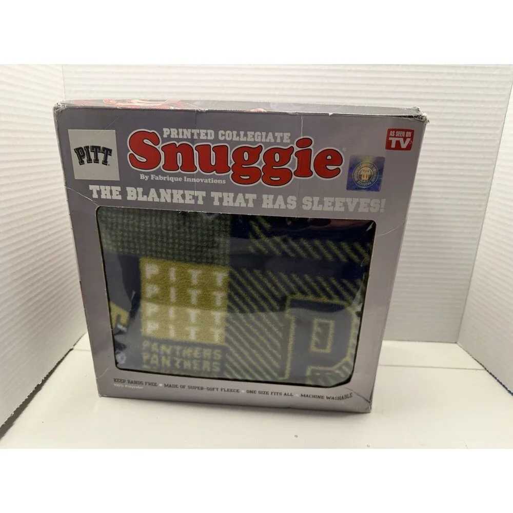 Snuggie PITT Pittsburgh College Printed Collegiate Blanket with Sleeves New Box